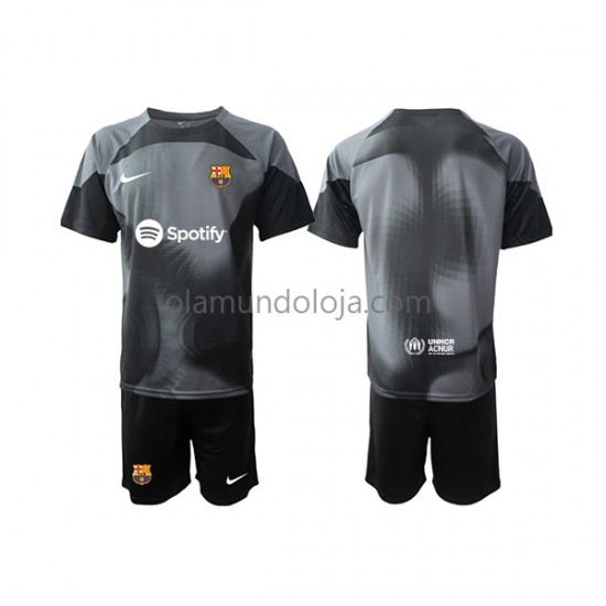 Camisola FC Barcelona Guarda-redes Criança Equipamento Segundo 2022-2023 Manga Curta